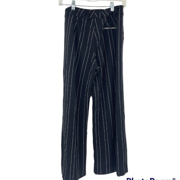 I.Am.Gia Pants Black White Mira Striped Wide Leg High Rise Zip Back Pock… - Picture 10 of 11